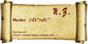 Meder Zénó névjegykártya
